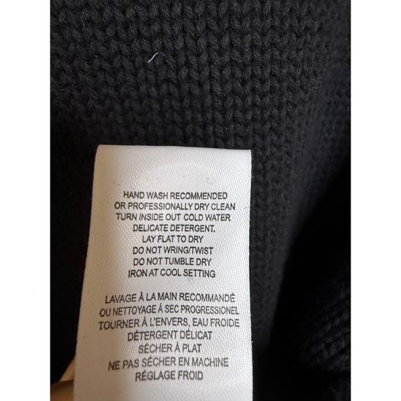 Kerri Rosenthal Womens V-Neck Cotton Sweater Black Yellow Heart Elbow Patches S - Picture 6 of 7